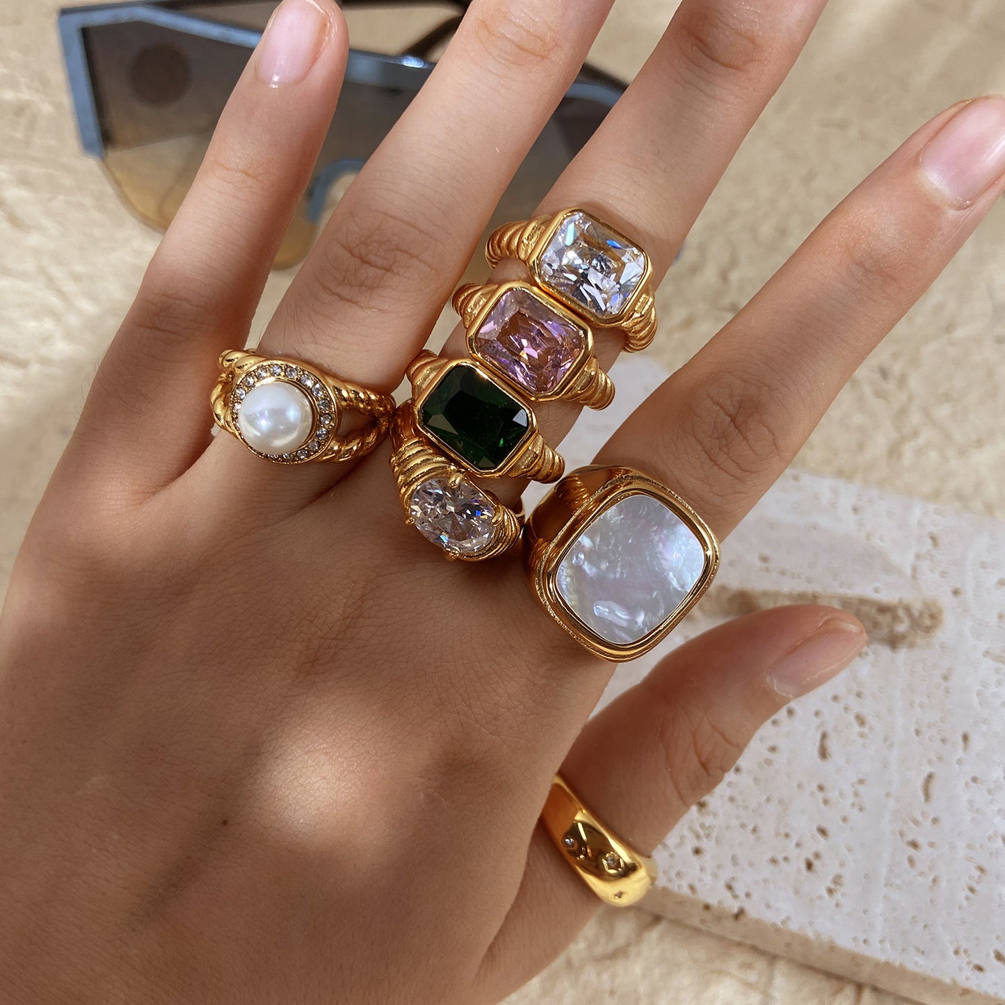 18K Gold Plated Zircon Ring