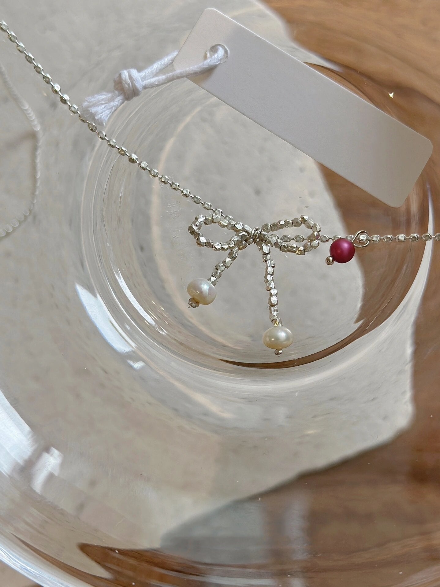 Bow Pearl Necklace