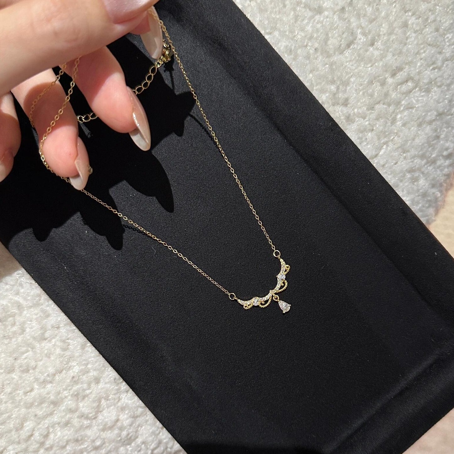 Crown Lace Drop Necklace