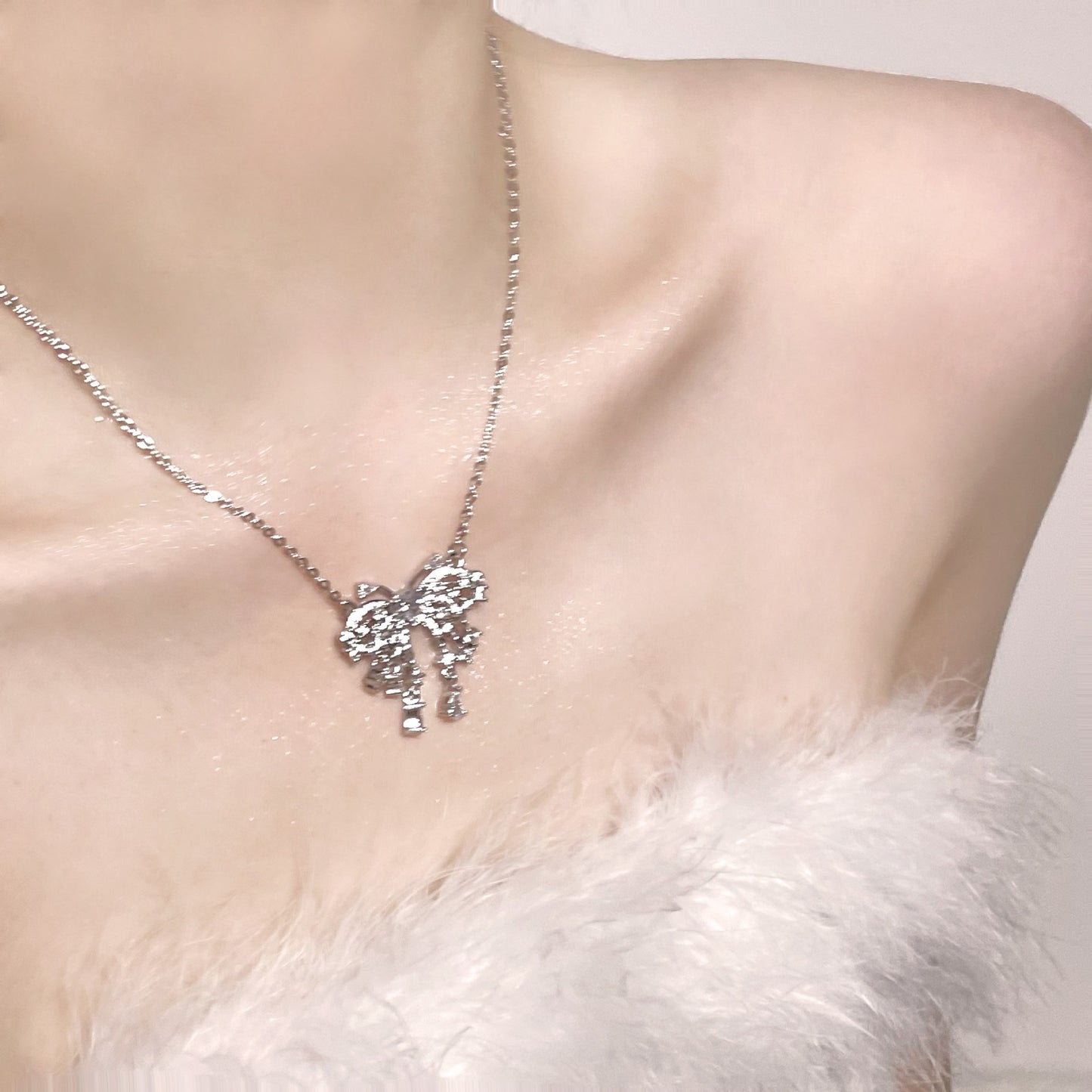 Flowing Sparkling Butterfly Necklace