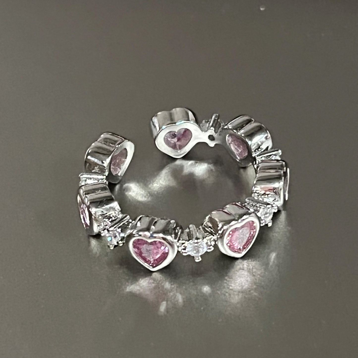 Heart-shaped open ring