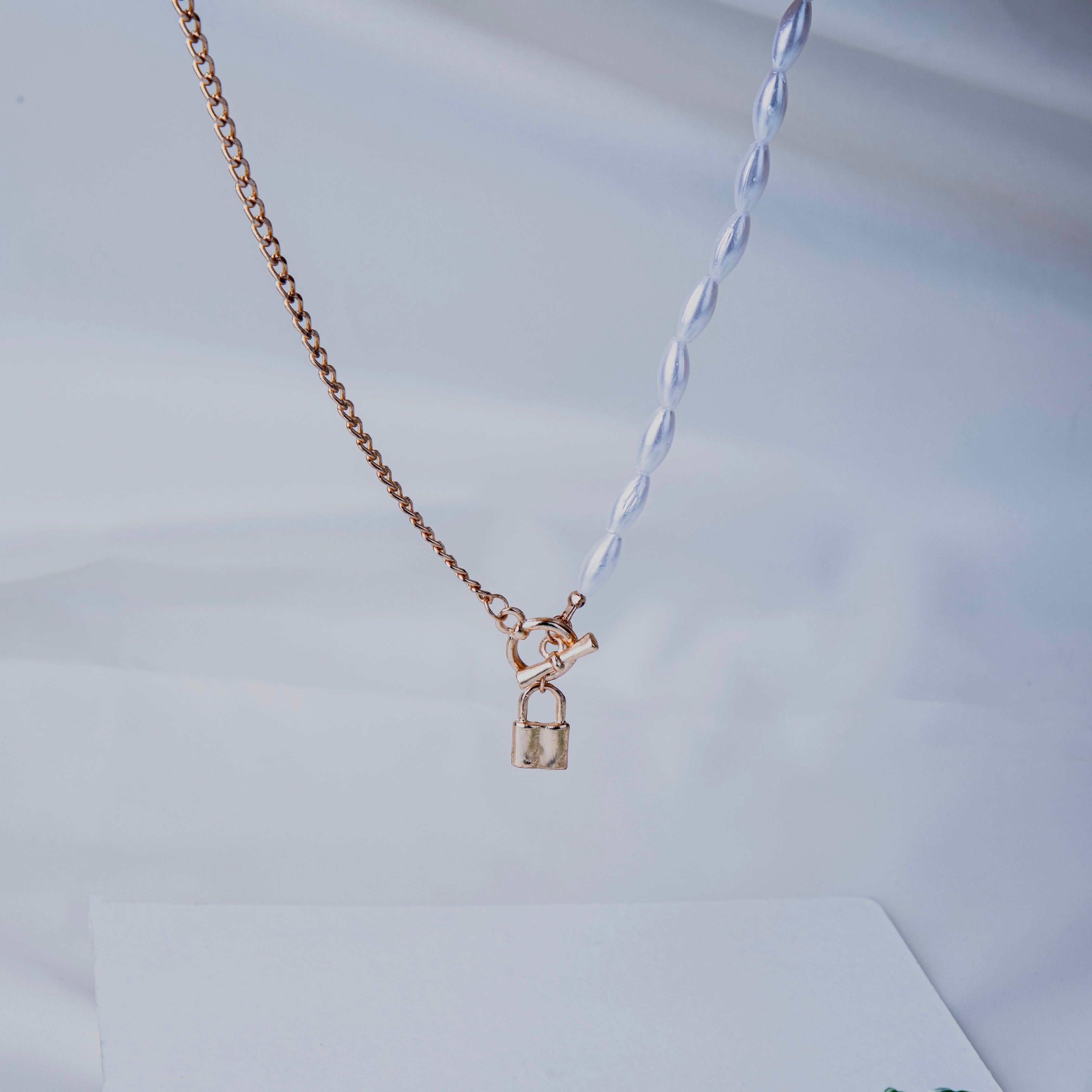 Lock & Pearl Necklace