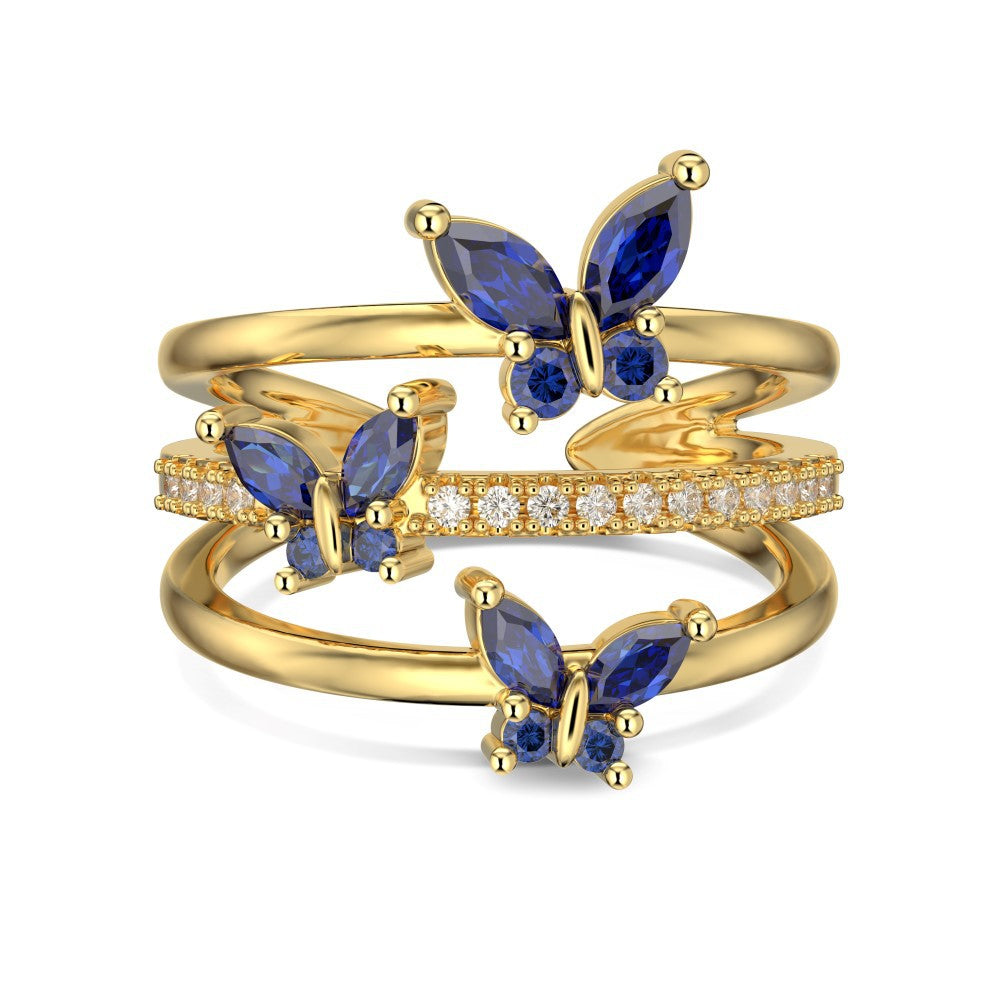 Marquise Zircon Butterfly Ring