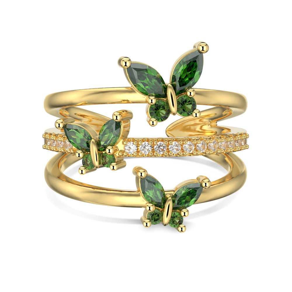 Marquise Zircon Butterfly Ring