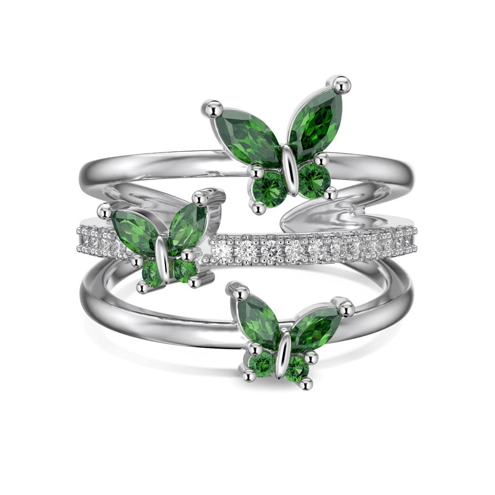 Marquise Zircon Butterfly Ring