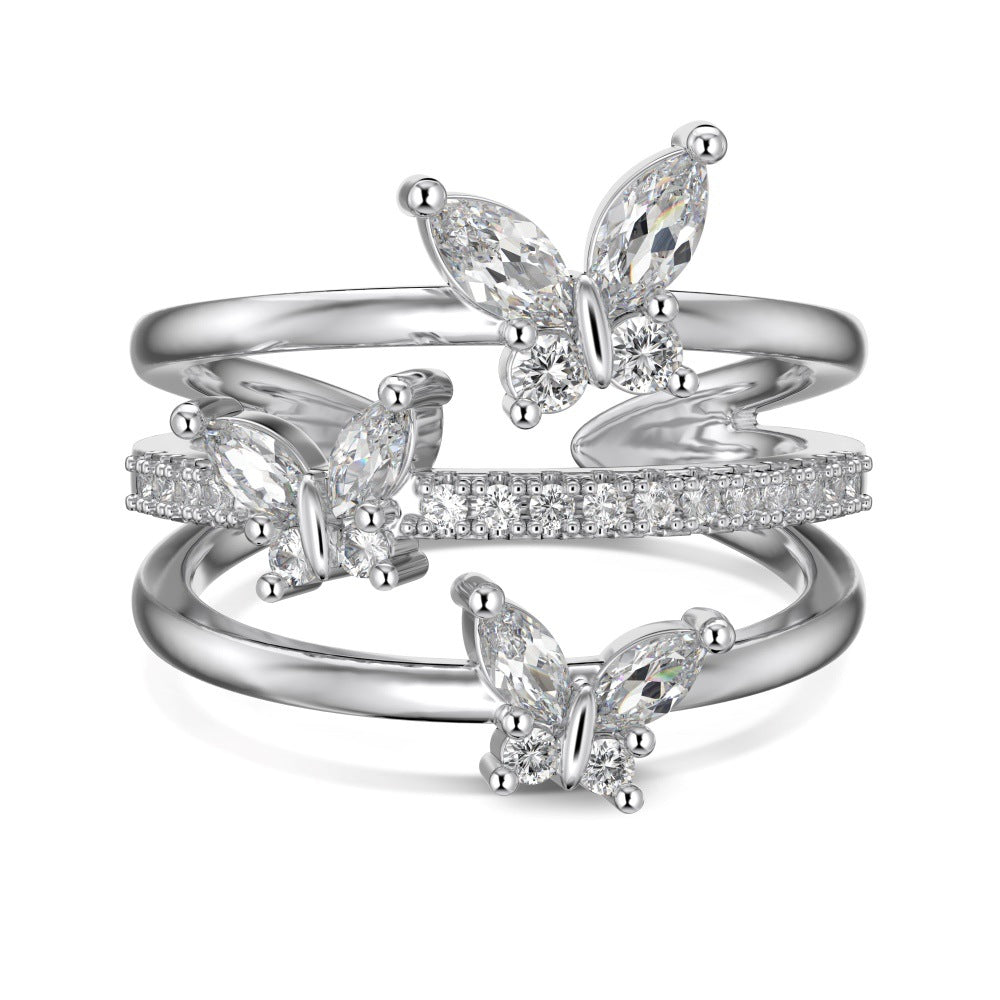 Marquise Zircon Butterfly Ring