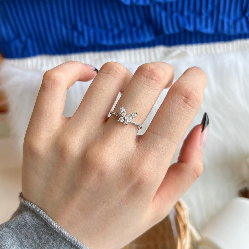 Marquise Zircon Butterfly Ring