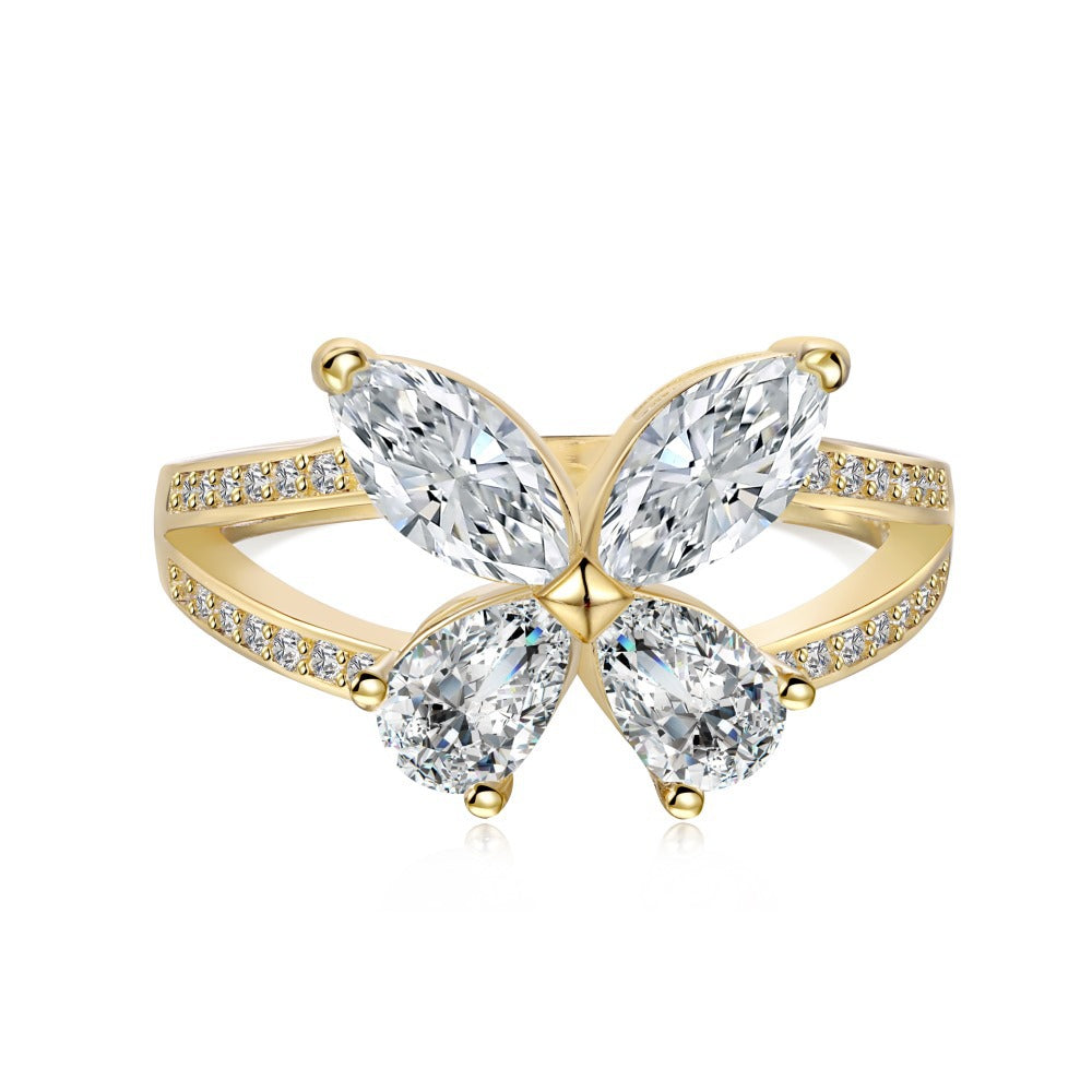 Marquise Zircon Butterfly Ring