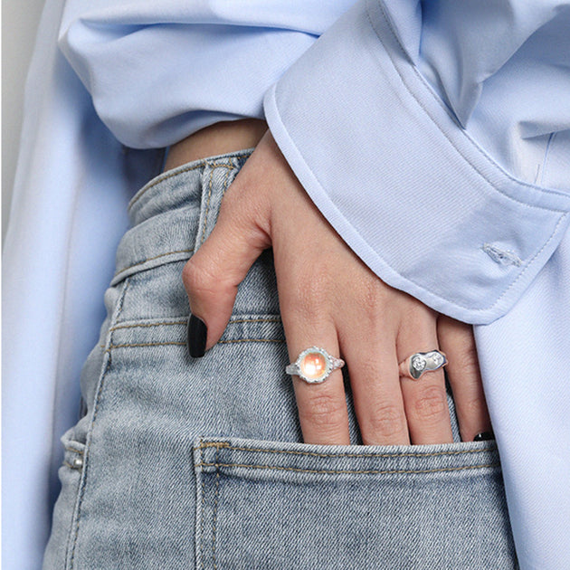 Moonstone Open Ring