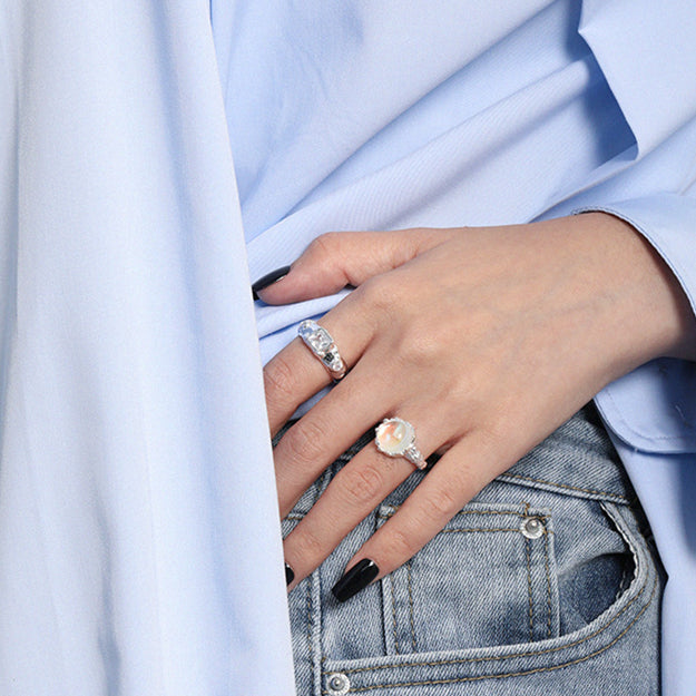 Moonstone Open Ring