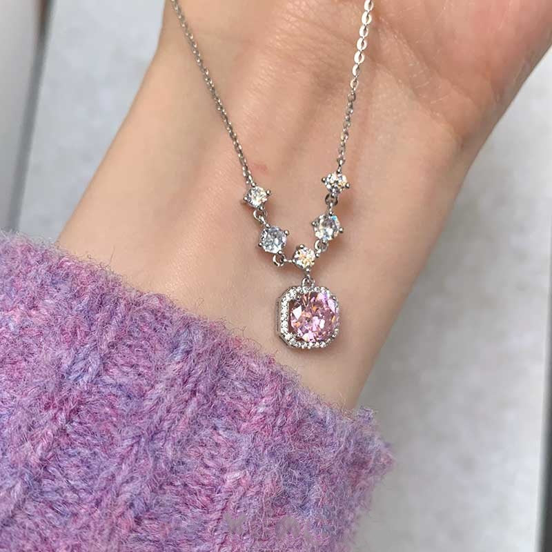 Sweetheart Barbie Pink Zircon Necklace