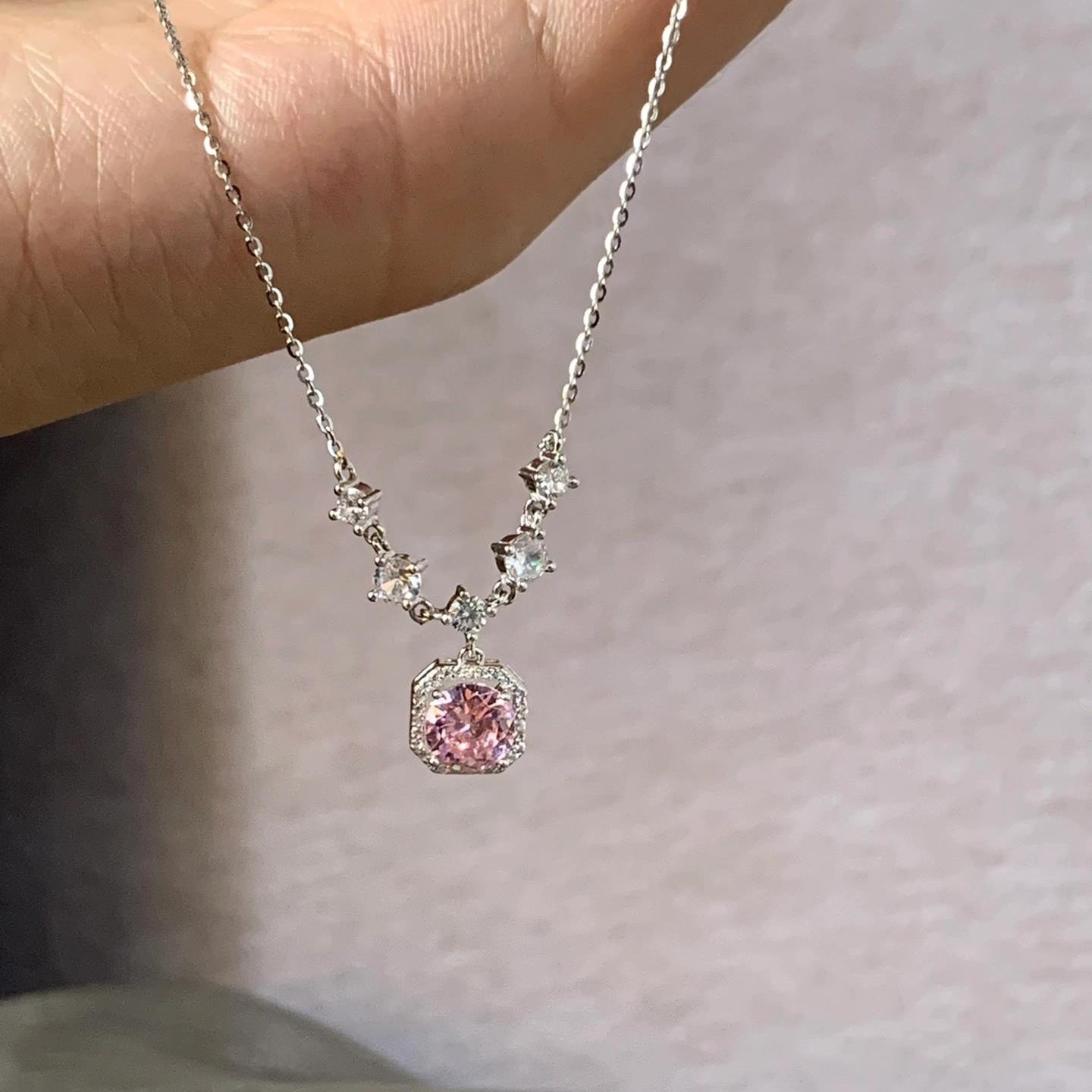 Sweetheart Barbie Pink Zircon Necklace