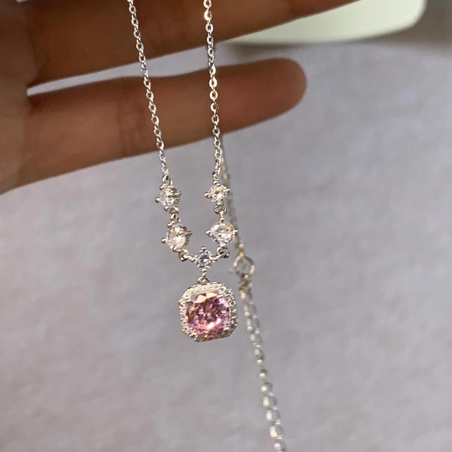 Sweetheart Barbie Pink Zircon Necklace