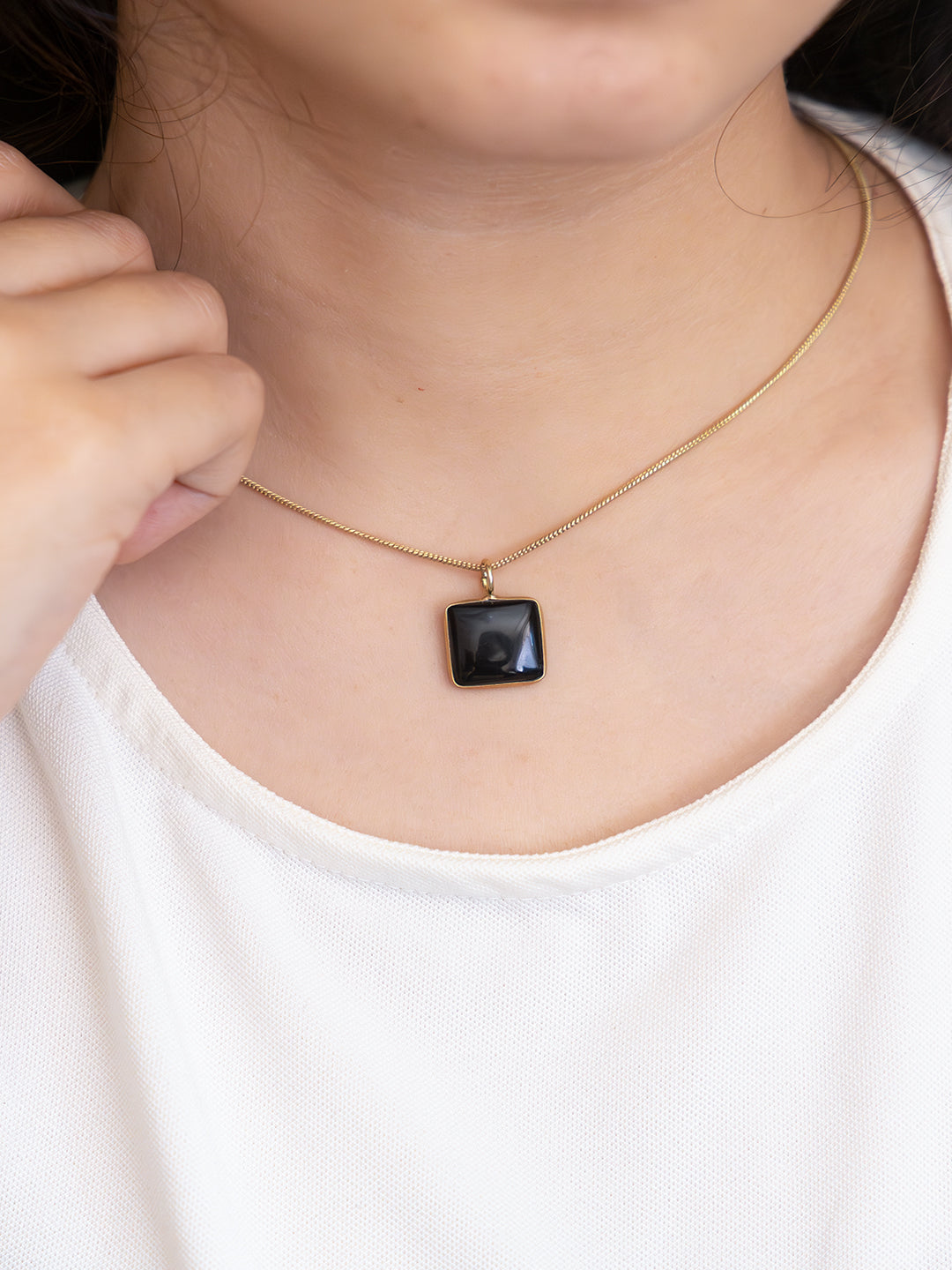 Midnight Square Necklace